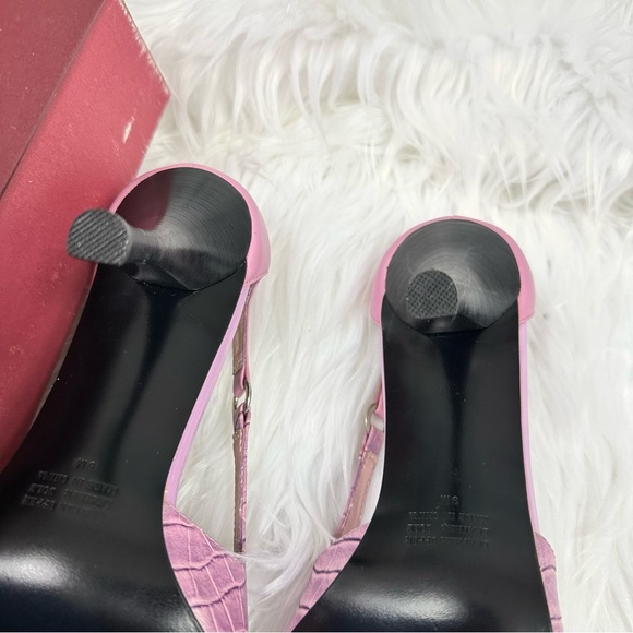 VTG Vis a Vie Pump Heels Magenta & Pink Snakeskin Looking with Buckles - Picture 5 of 9